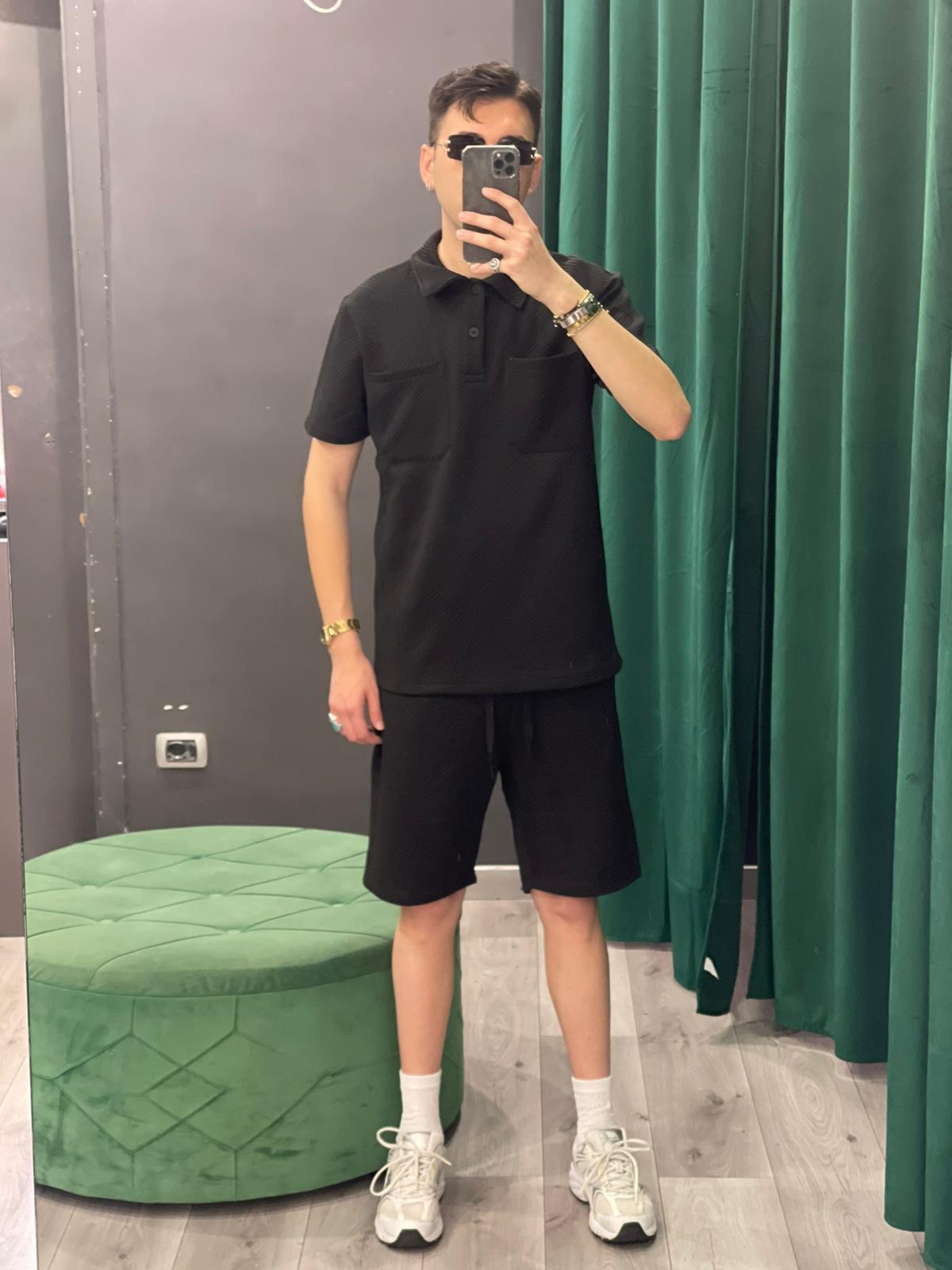 Completo Polo e Pantaloncino Nero